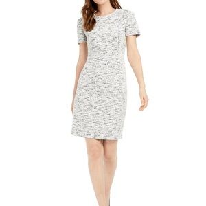 Calvin Klein Tweed Sheath cream and black Dress Size 10